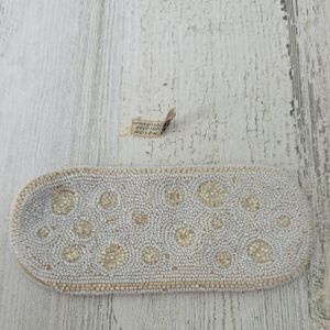 Rosenfeld Elegant White Cream Beaded Glasses Case 6" Long Handemade In Belgium